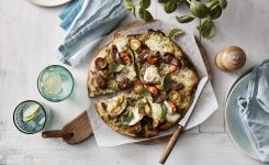 Pesto Lamb Caprese Pizza